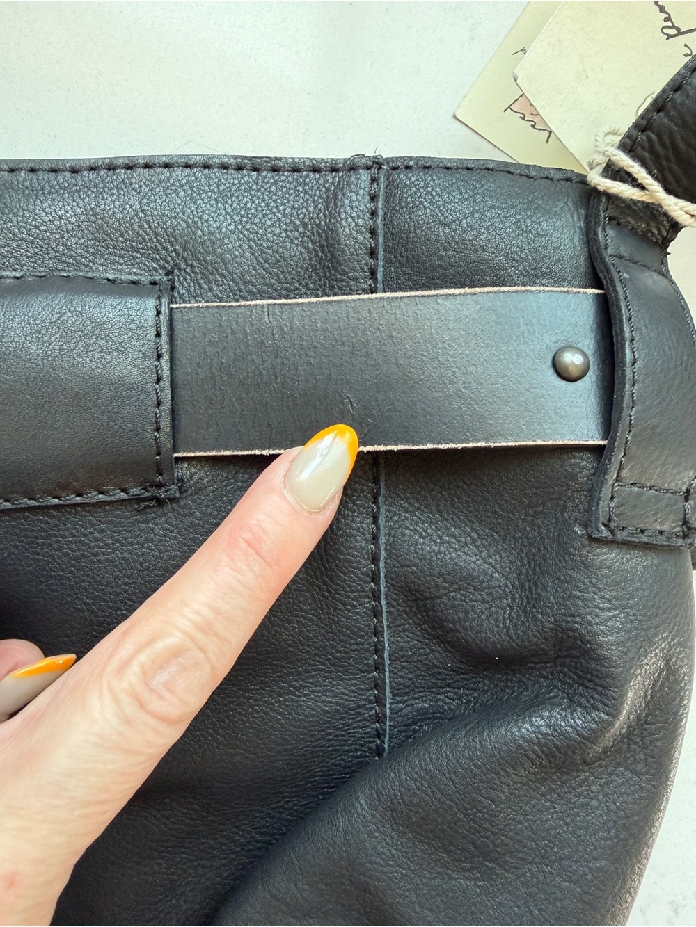 BRAND NEW- Free People Black Studded Leather Shoulder Bag - Picture 10 of 16